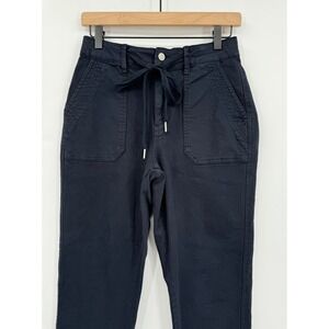 Judy Blue Jeans Womens 3/26 Navy Blue Garment Dyed Drawstring Utility Cargo